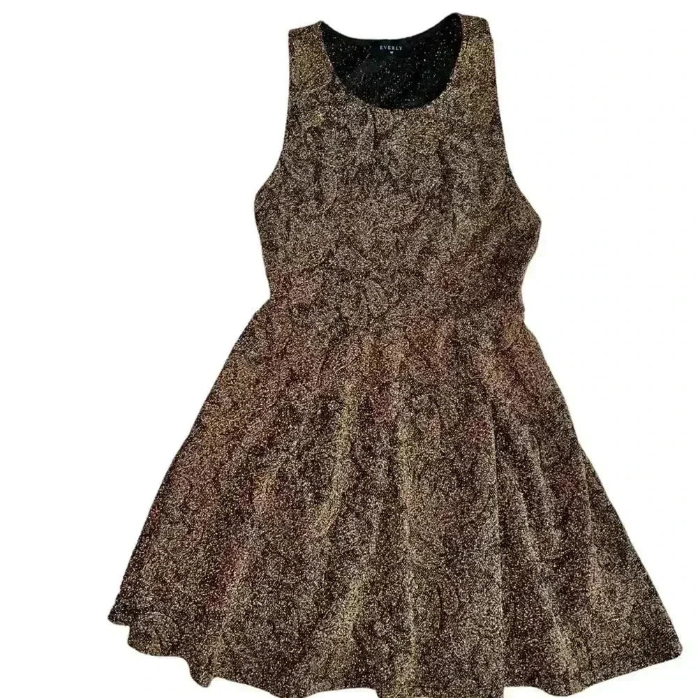 COPY - Everly size medium black and and gold sparkly dress